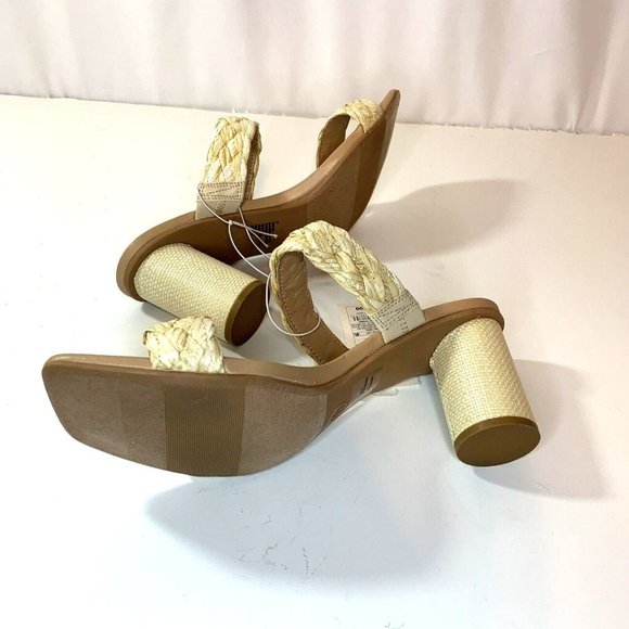 A New Day Womens Basil Heels Sandals Tan Brown Braided Straps - Picture 8 of 10